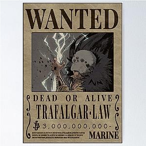 Trafalgar D Water Law Poster Bounty One Piece Wanted Poster