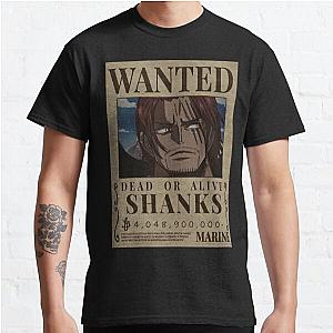 Shanks One Piece Wanted Red Hair Bounty Poster Classic T-Shirt