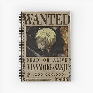 Vinsmoke Sanji One Piece Wanted Poster Spiral Notebook