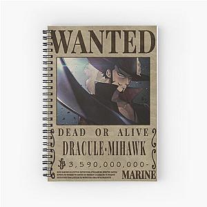 Dracule Mihawk One Piece Hawkeye Bounty Poster Seraphim Spiral Notebook