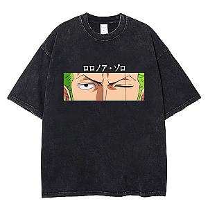 Roronoa Zoro One Piece Summer Vintage Washed Men T-Shirts