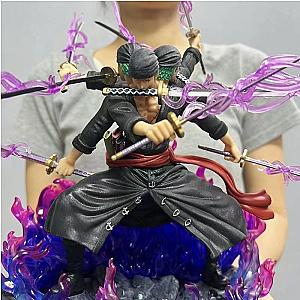 One Piece Anime  39CM Roronoa Zoro Ashura Three Heads And Six Arms Nine Sabres Flow Action Figure Toys