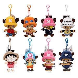 One Piece Plush Toys Luffy Chopper Sabo Stuffed Toy Keychains