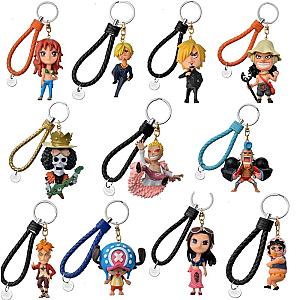 One Piece Figure Cartoon Luffy PVC Anime Doll Keychain