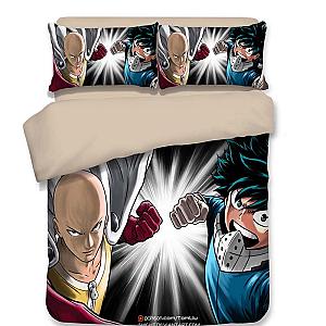 One Punch Man Bedding Sets - One Punch Man Saitama Izuku Midoriya Duvet Cover BS0508