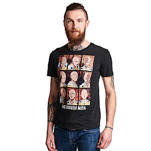 One Punch Man T-Shirts - One Punch Man - Emotions of Saitama T-Shirt grey EW0508