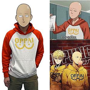 One Punch Man Hoodies - NEW Anime One Punch man Saitama Oppai Hoodie Hooded Women Men Sweatshirt Hoodie Cosplay Costume New Splice Hip Hop Pullover 2020 AM0508