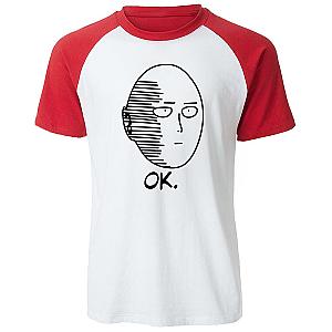 One Punch Man T-Shirts - Red T-Shirt Saitama Ok SA3105