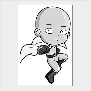 One Punch Man Posters - Saitama (Chibi) (Grayscale) Wall Art TP2105