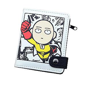 One Punch Man Wallet- Saitama Purse With Interior Zipper Pocket