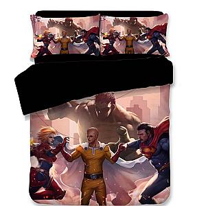 Saitama VS Captain Marvel VS Superman Bedding Sets