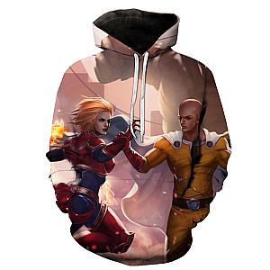 Saitama VS Captain Marvel Hot Hoodies