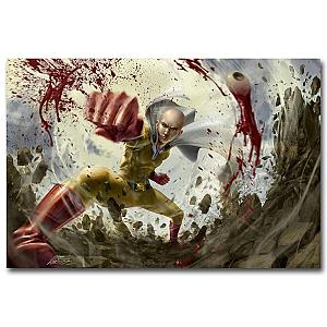 One Punch Man Saitama Fight Poster