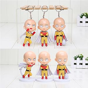 3pcs/set 10cm One Punch Man Saitama Model Keychain