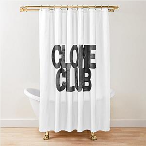 Orphan Black Faces - Clone Club Text (Black Version) Shower Curtain