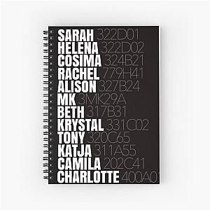 Orphan Black Clone Names With Tag Numbers Spiral Notebook