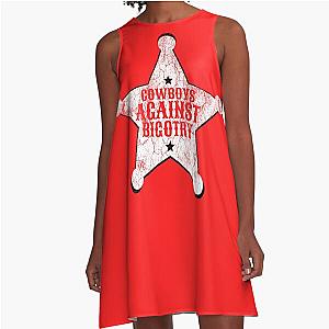 White Orville Peck Cowboys Against Bigotry A-Line Dress