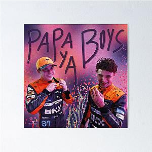 Papaya Boys Oscar Piastri Lando Norris Poster
