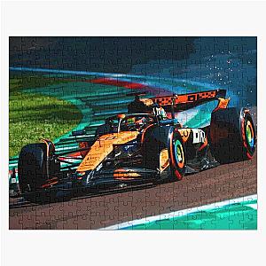Oscar Piastri racing his 2025 F1 car on Imola Jigsaw Puzzle