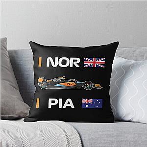 McLaren F1 Team 2023 Oscar Piastri Lando Norris MCL60 Throw Pillow