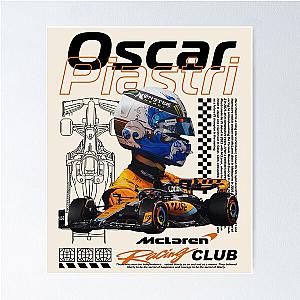 Oscar Piastri Formula 1 Vintage F1 Racing Fan Gift Poster