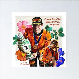 Oscar Piastri wins in Hungary - With flowers Poster
