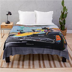 Oscar Piastri racing in the Spa Throw Blanket