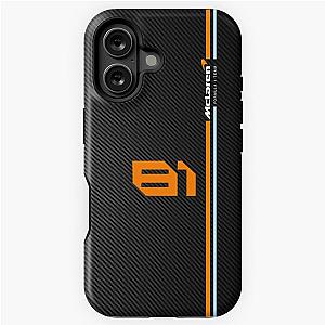 Minimalistic Oscar Piastri carbon fibre black and orange iPhone Tough Case
