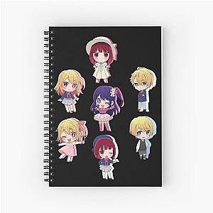 oshi no ko characters pack black version Spiral Notebook