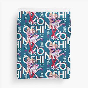 Brother and Sister - Oshi No Ko ( ruby, aqua ) on black Active  Duvet Cover