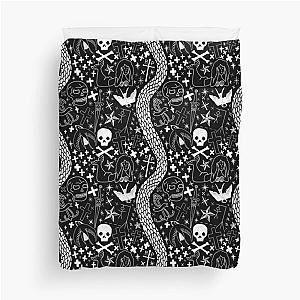 Blackbeard Tattoos White Duvet Cover