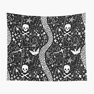 Oceanic Marvels of Dark Seas - Blackbeard Tattoos Tapestry