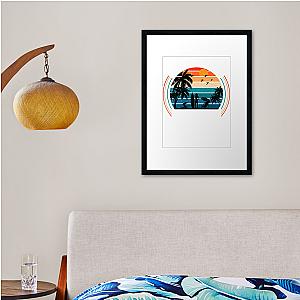 Retro Pogue Life Outer Banks Beach Palm Tree Framed print Premium Merch Store