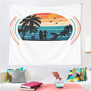 Retro Pogue Life Outer Banks Beach Palm Tree Tapestry Premium Merch Store