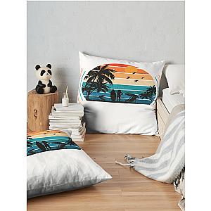 Retro Pogue Life Outer Banks Beach Palm Tree Throw Pillow Premium Merch Store