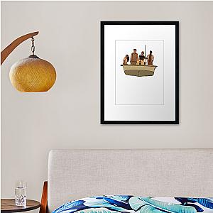 Outer Banks Pogues Kiara Jj John B And Pope In Black Outline Framed print Premium Merch Store