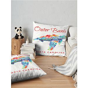 Outer Banks North Carolina Watercolor Throw Pillow Premium Merch Store