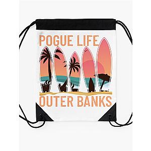 Pogue Life Outer Banks Beach Sunset Surfing Pogue Life Gear Drawstring Bag Premium Merch Store