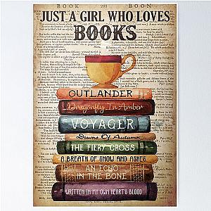 Vintage Outlander Dragonfly In Amber Just A Girl Who Loves Books Poster Poster