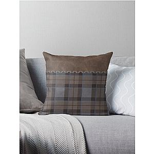 Outlander - Leather and Tartan Plaid Stitch Throw Pillow