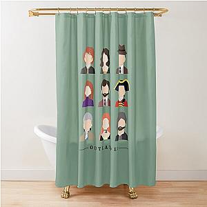Outlander Characters Icons Illustration 2 Fitted Scoop Shower Curtain