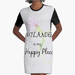 Outlander Is Happy Place Graphic T-Shirt Dress