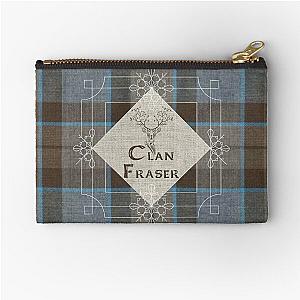 Outlander - Clan Fraser Tartan Kilt - Stag Zipper Pouch