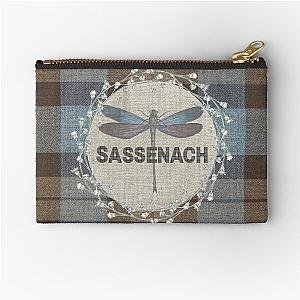 Outlander - Fraser Tartan Kilt - Sassenach Dragonfly and Thistle Zipper Pouch