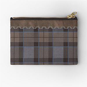 Outlander - Leather and Tartan Plaid Stitch Zipper Pouch