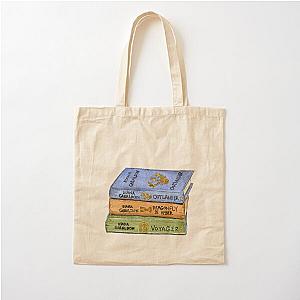 Outlander Book Stack Watercolor Cotton Tote Bag