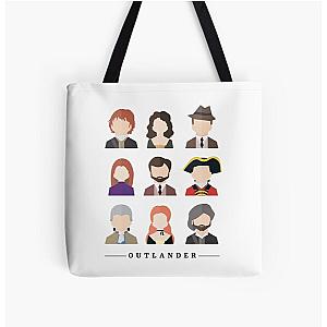 Outlander Characters Icons Illustration 2 All Over Print Tote Bag