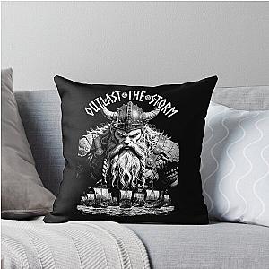 Viking Warrior Outlasts The Storm Norse Mythology Valhalla Throw Pillow