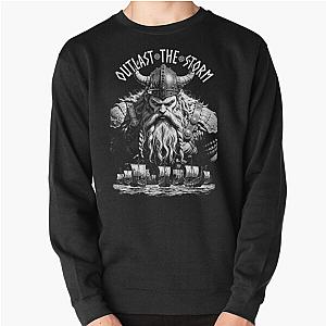 Viking Warrior Outlasts The Storm Norse Mythology Valhalla Pullover Sweatshirt