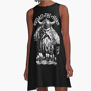 Viking Warrior Outlast The Storm Norse Mythology Valhalla Dress A-Line